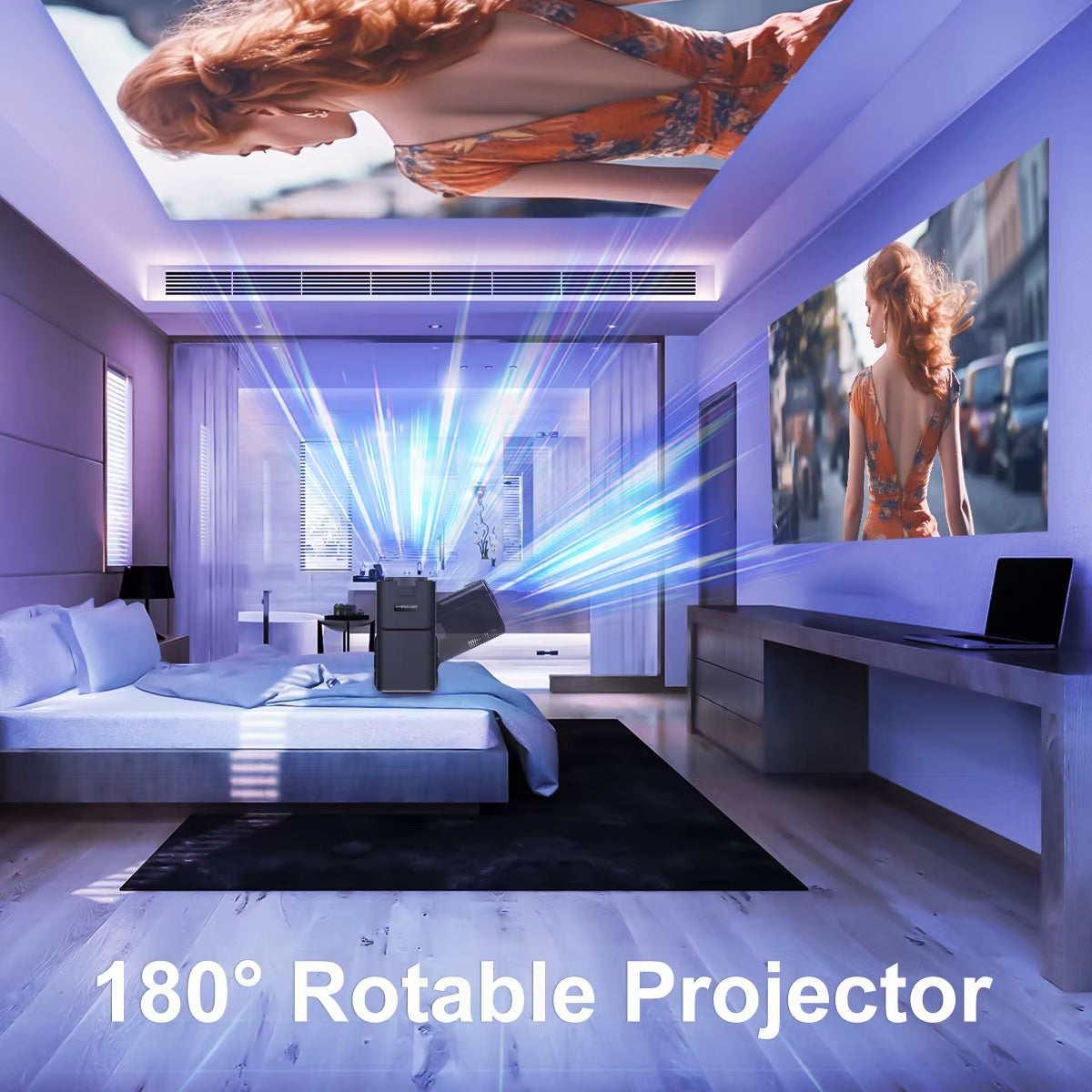 Android 11 4K Projector Wifi6 HY320 Allwinner H713 390ANSI BT5.0 1920*1080P Dual Wifi Home Theater Outdoor Portable