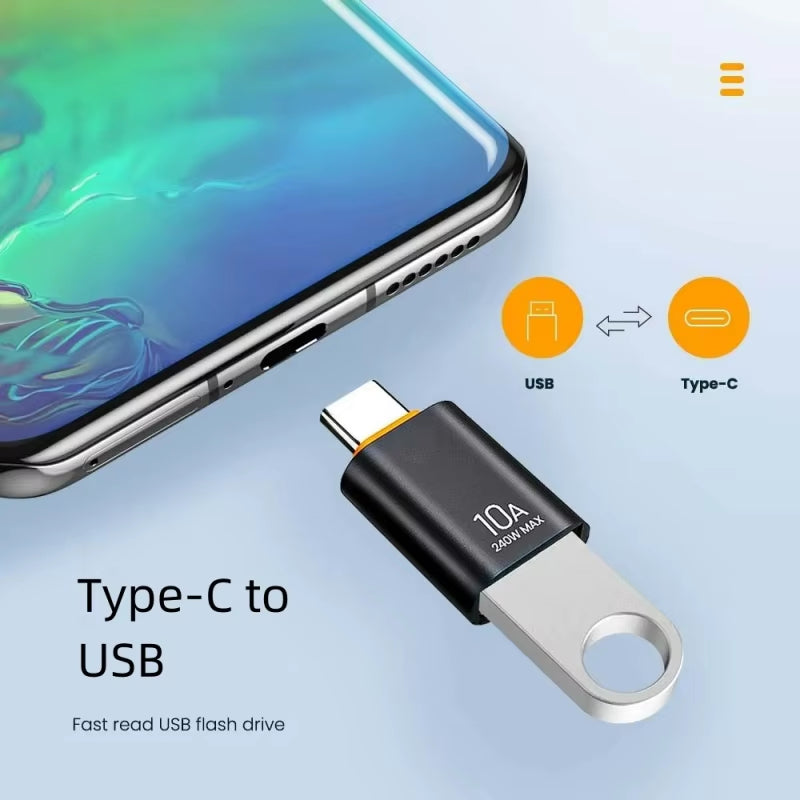 10A USB Type C to USB a Adapter USB 3.0 to Type C OTG Converter for Macbook Ipad Xiaomi Samsung USB C Fast Charge OTG Connector